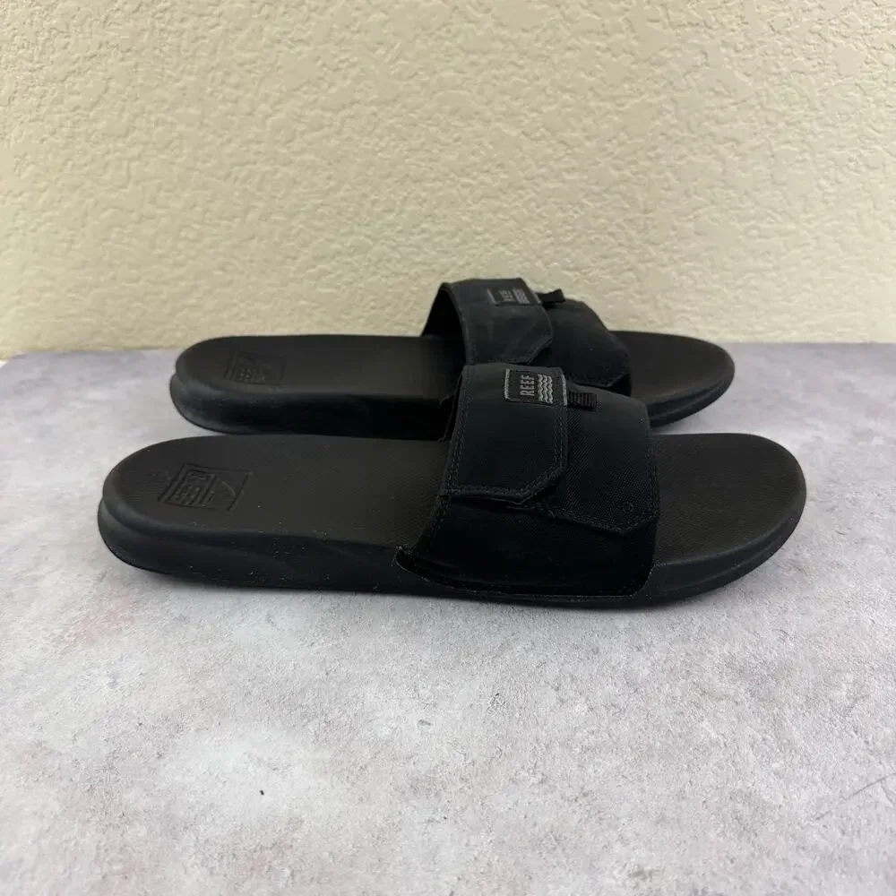 Reef Stash Slides Sandals Mens Size 12 Black Beach Casual Outdoor Summer